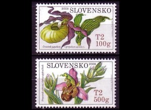 Slowakei Mi.Nr. 590-91 Umweltschutz, Orchideen (2 Werte)