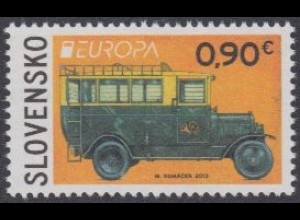 Slowakei Mi.Nr. 707 Europa Postfahrzeuge, Postbus Skoda 125 (0,90)