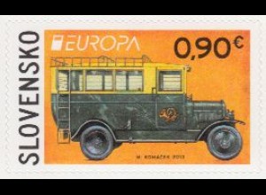 Slowakei Mi.Nr. 708 Europa Postfahrzeuge, Postbus Skoda 125, skl. (0,90)