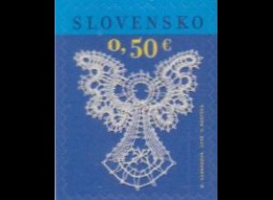 Slowakei MiNr. 805 Weihnachten, Engel aus Spitze, skl (0,50)