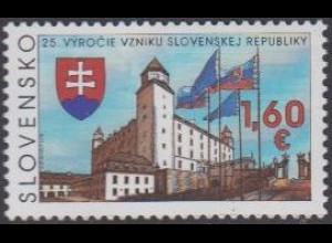 Slowakei MiNr. 834 25J.Slowakische Republik, Burg, Flaggen, Wappen (1,60)