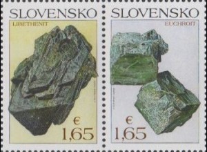 Slowakei MiNr. Zdr.853+54 Naturschutz, Mineralien