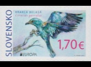 Slowakei MiNr. 870 Europa 19, Heimische Vögel, Blauracke, skl (1,70)