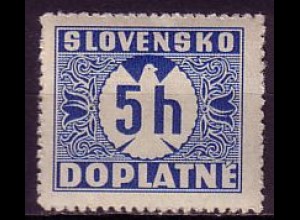 Slowakei Portomarke Mi.Nr. 1 Ziffernzeichnung ohne Wz. (5H)