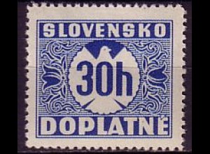 Slowakei Portomarke Mi.Nr. 4 Ziffernzeichnung ohne Wz. (30H)