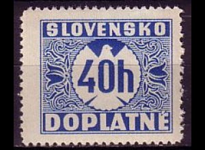 Slowakei Portomarke Mi.Nr. 5 Ziffernzeichnung ohne Wz. (40H)