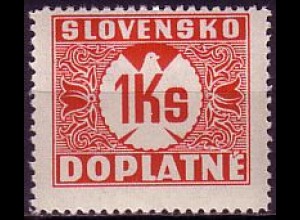 Slowakei Portomarke Mi.Nr. 8 Ziffernzeichnung ohne Wz. (1Ks)