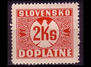 Slowakei Portomarke Mi.Nr. 9 Ziffernzeichnung ohne Wz. (2Ks)