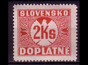 Slowakei Portomarke Mi.Nr. 21 Ziffernzeichnung mit Wz. 1 (2Ks)