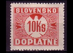 Slowakei Portomarke Mi.Nr. 23 Ziffernzeichnung mit Wz. 1 (10Ks)