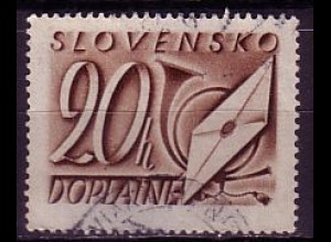 Slowakei Portomarke Mi.Nr. 25 Brief und Posthorn (20H)
