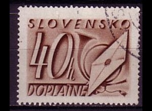 Slowakei Portomarke Mi.Nr. 26 Brief und Posthorn (40H)