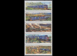 Südafrika Mi.Nr. Zdr.1074-78A Der blaue Zug (Fünferstreifen)