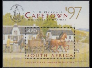 Südafrika Mi.Nr. Block 64 Briefmarkenausstellung CAPE STAMP SHOW '97, Pferdepost