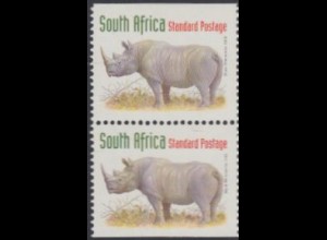 Südafrika Mi.Nr. 1115Do/Du Freim. Einheimische Tiere. Nashorn (Paar)