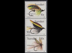 Südafrika - Transkei Mi.Nr. Zdr.86,87,83 senkr. Künstliche Fliegen 