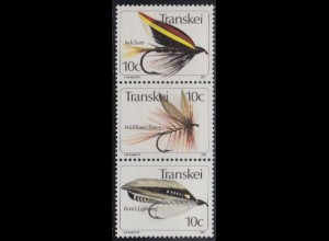 Südafrika - Transkei Mi.Nr. Zdr.87,83,84 senkr. Künstliche Fliegen 
