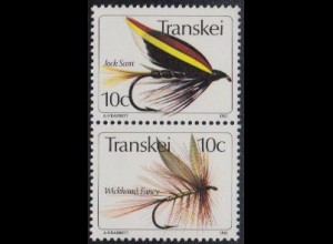 Südafrika - Transkei Mi.Nr. Zdr.87,83 senkr. Künstliche Fliegen 