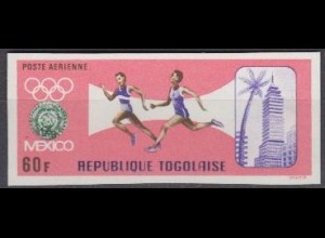 Togo Mi.Nr. 630B Olympia 1968 Mexiko, Läufer (60)