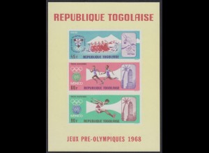Togo Mi.Nr. Block 32 Olympia 1968 Mexiko und Grenoble 