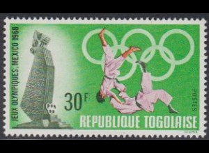 Togo Mi.Nr. 663A Olympia 1968 Mexiko. Judo (30)