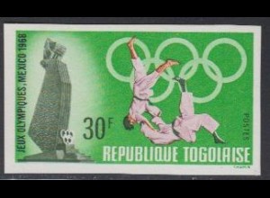 Togo Mi.Nr. 663B Olympia 1968 Mexiko. Judo (30)