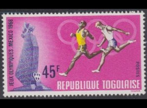 Togo Mi.Nr. 664A Olympia 1968 Mexiko, Laufen (45)