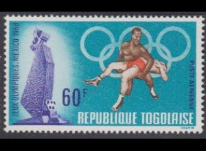 Togo Mi.Nr. 665A Olympia 1968 Mexiko, Ringen (60)