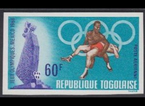 Togo Mi.Nr. 665B Olympia 1968 Mexiko, Ringen (60)