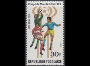 Togo Mi.Nr. 1300A Fußball-WM 1978 Argentinien, Torraumszene (30)