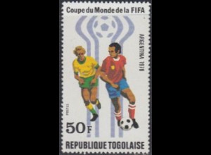 Togo Mi.Nr. 1301A Fußball-WM 1978 Argentinien, Angriff (50)