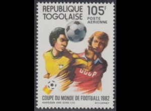 Togo Mi.Nr. 1615 Fußball WM 1982, Spielszene (105)