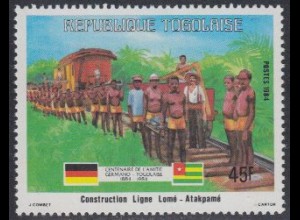 Togo Mi.Nr. 1688 100J. dt.-togol.Freundschaft, Bahnlinie Lomé-Atakpamé (45)