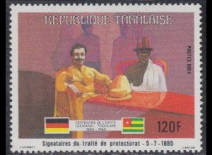 Togo Mi.Nr. 1705 100J. dt.-togol.Freundschaft, Unterzeichner Schutzvertrag (120)