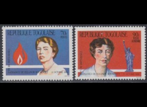 Togo Mi.Nr. 1769-70 100.Geb. Eleanor Roosevelt (2 Werte)