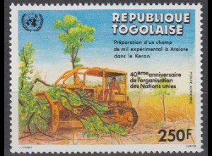Togo Mi.Nr. 1907 40 Jahre UNO, Rodung von Bäumen (250)