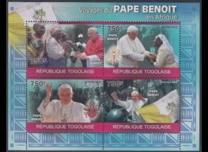 Togo Mi.Nr. Klbg.3554-57 Afrikareise Papst Benedikt XVI 