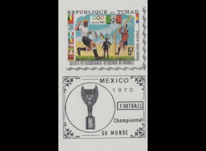 Tschad Mi.Nr. 307B Olympisches Fußballturnier 1968 und WM 1970 (5)