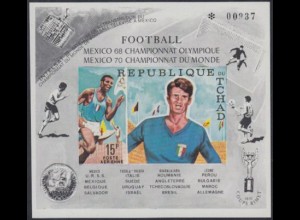 Tschad Mi.Nr. Block 8B Olympisches Fußballturnier 1968 und WM 1970 