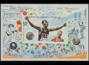 Tschad Mi.Nr. Block 18B Olympische Spiele 1964, 1968, 1972, Läufer 