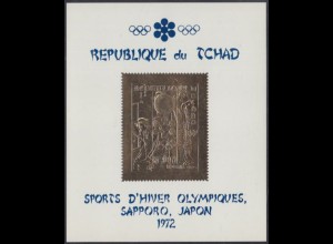 Tschad Mi.Nr. Block 22 Olympia 1972 Sapporo, Kiyonaga (auf Goldpapier) 