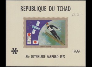Tschad Mi.Nr. Block A 45 Olympia 1972 Sapporo, Skispringen, Sieger Kasaya 