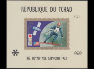 Tschad Mi.Nr. Block E 45 Olympia 1972 Sapporo, Ski, Siegerin Cochran 