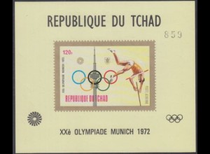 Tschad Mi.Nr. Block E 49 Olympia 1972 München, Stabhochsprung 