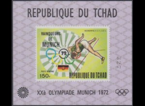 Tschad Mi.Nr. Block E 53 Olympia 1972 München, Stabhaochsprung, Sieger Nordwig 
