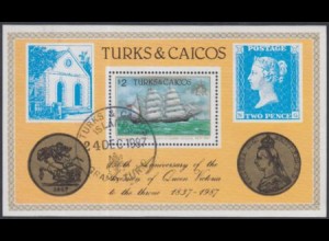 Turks- u.Caicos-Inseln Mi.Nr. Block 68 150.Jtag Thronbesteig.Victoria Bark Vict.