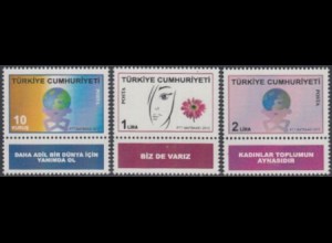 Türkei Mi.Nr. 3933-35Zf Gleichberechtigung der Frau (3 Werte)
