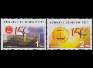 Türkei Mi.Nr. 3957-58 150Jahre Oberster Rechnungshof (2 Werte)