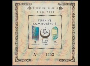 Türkei Mi.Nr. Block 95 150Jahre türk.Briefmarken