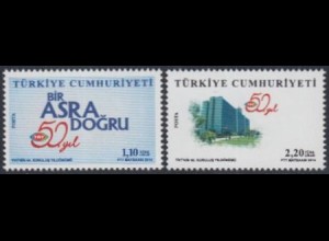 Türkei Mi.Nr. 4093-94 50Jahre Türk. Rundfunk- und Fernsehanstalt (2 Werte)